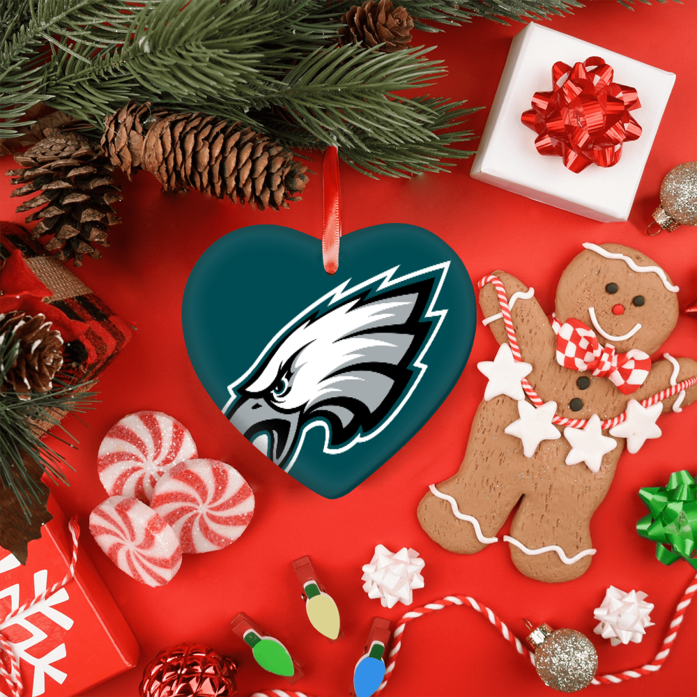 Philadelphia Eagles NFL Team Spirit Ceramic Heart Ornament