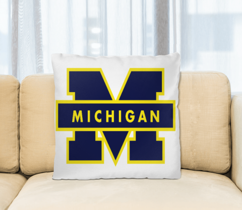 v2mt ncaa michigan wolverines logo square linen pillow 159 back white