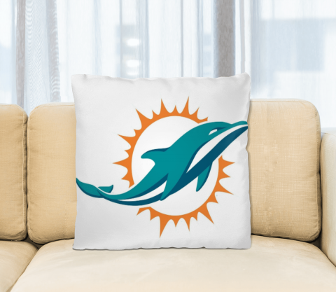 NFL Miami Dolphins Logo Square Pillow NFL Miami Dolphins Logo Square Pillow