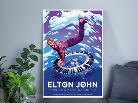 Elton John Tacoma Dome Oct 16 & 17, 2022 Poster