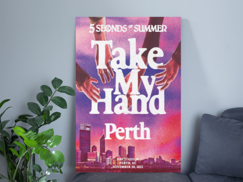 30 11 2022 5SOS Take My Hand Perth AU Poster