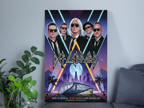 Def Leppard Los Angeles August 27, 2022 The Stadium Tour Poster