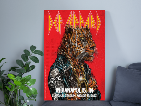 Def Leppard Indianapolis August 16, 2022 The Stadium Tour Poster