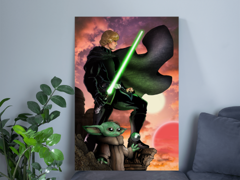 Luke Grogu poster Star Wars poster Poster