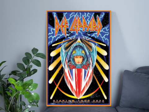 Def Leppard Houston August 19, 2022 The Stadium Tour Poster